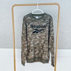 Men’s Army Green Reebok ID Camo Sweatshirt Size Large